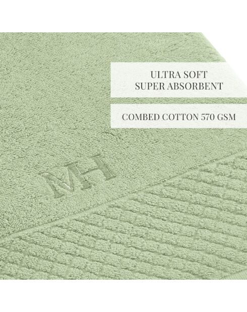 Maxi drap de bain Eden vert amande - 100x150 cm
