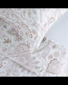 Maxi-Set: Bettlaken, Spannbetttuch, quadratische Kissenbezüge, indischer Baumwollsatin, taupe