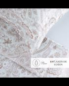 Maxi-Set: Bettlaken, Spannbetttuch, quadratische Kissenbezüge, indischer Baumwollsatin, taupe