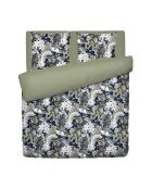 Jardin sierlijke donkerblauw/groen katoenen satijnen dekbedovertrekset