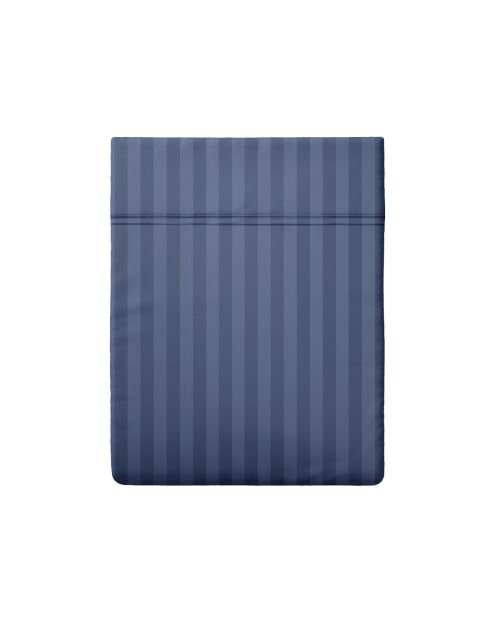 Bettlaken aus Baumwollsatin Dobby Stripe Dobby Stripe gewebt blau