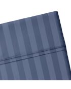 Bettlaken aus Baumwollsatin Dobby Stripe Dobby Stripe gewebt blau