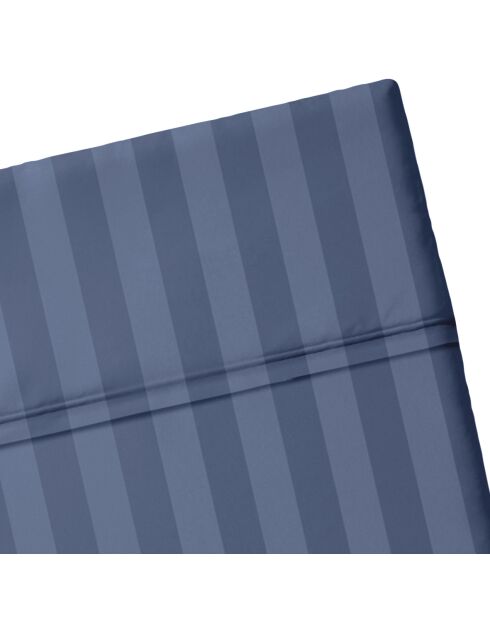 Bettlaken aus Baumwollsatin Dobby Stripe Dobby Stripe gewebt blau