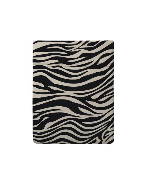 Rêves Bettlaken aus Baumwollsatin im Zebra-Design, 240 x 300 cm, schwarz