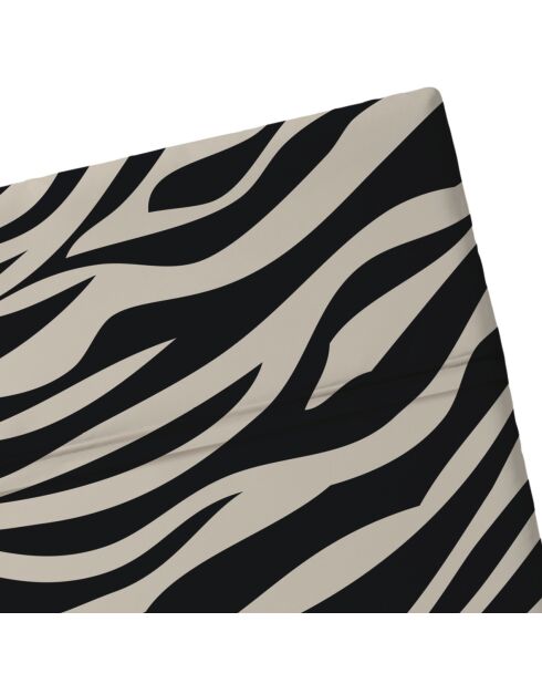 Rêves Bettlaken aus Baumwollsatin im Zebra-Design, 240 x 300 cm, schwarz