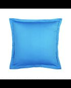 Lot de 2 taies d’oreiller satin de coton unies bleues 05