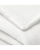 Manta de gasa de algodón Uni blanc 02 - 80x120 cm