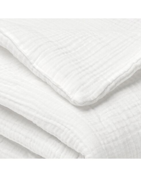 Manta de gasa de algodón Uni blanc 02 - 80x120 cm