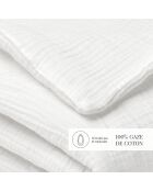 Manta de gasa de algodón Uni blanc 02 - 80x120 cm