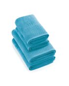 Set de 2 serviettes + 2 draps de bain Eden turquoise - 2x(50x100 cm)