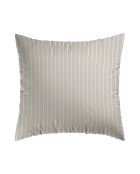 Set aus 2 Kissenbezügen aus Baumwollsatin, elegante Streifen, taupe