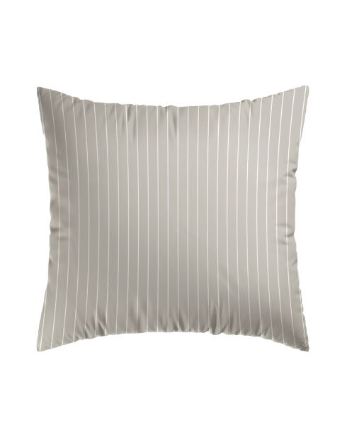 Set aus 2 Kissenbezügen aus Baumwollsatin, elegante Streifen, taupe