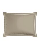 Set aus 2 Kissenbezügen aus Baumwollsatin Paris weiß/taupe