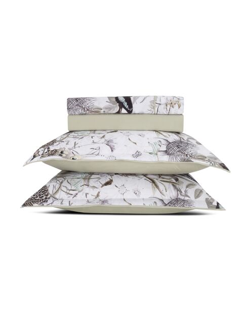 Set maxi de sábana encimera, sábana bajera y fundas de almohada cuadradas de satén de algodón, decoración Jardin, verde lima