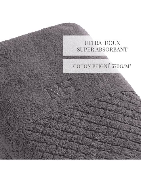 Toalla LT Eden de algodón peinado gris oscuro - 2x (50x100 cm)