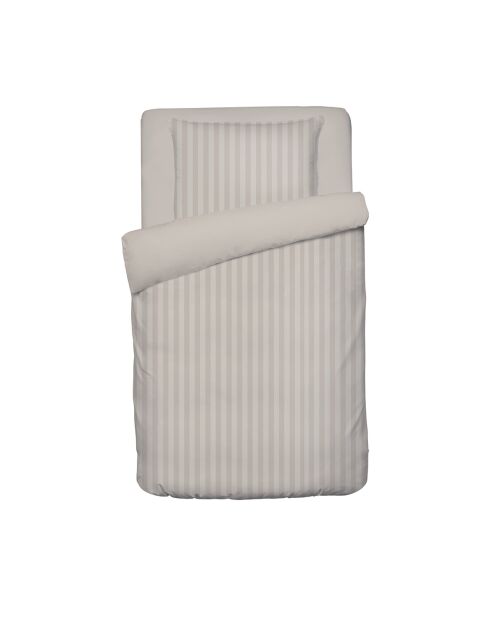 Juego de funda de edredón para bebé, satén de algodón, tejido a rayas Dobby Baby, color topo