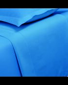 Einfarbiges blaues Bettlaken aus Baumwollsatin 05