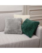 Housse de coussin imitation fourrure Zyra verte - 40x40 cm