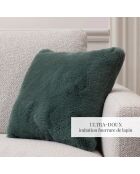 Housse de coussin imitation fourrure Zyra verte - 40x40 cm