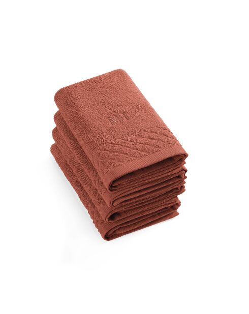 4 servilletas Eden de terracota para invitados, 4 unidades (30 x 30 cm)