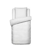 Weißes Bettbezug-Set aus gewebtem Baumwollsatin mit Streifenmuster von Dobby Stripe