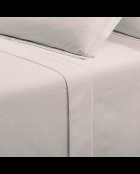 Uni Taupefarbenes Bettlaken aus Baumwollsatin 05 - 240x300 cm