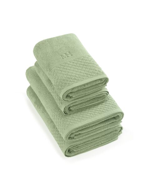 Set di 2 asciugamani + 2 teli da bagno Eden verde mandorla - 2x (50x100 cm)