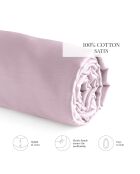 Spannbetttuch Uni aus rosafarbenem Baumwollsatin 02