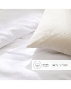 Lot de 2 taies d'oreiller gaze de coton Unies blanches 02