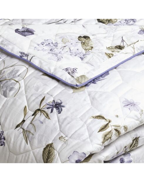 Couvre-lit satin de coton Hortensia blanc - 220x250 cm