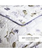 Couvre-lit satin de coton Hortensia blanc - 220x250 cm