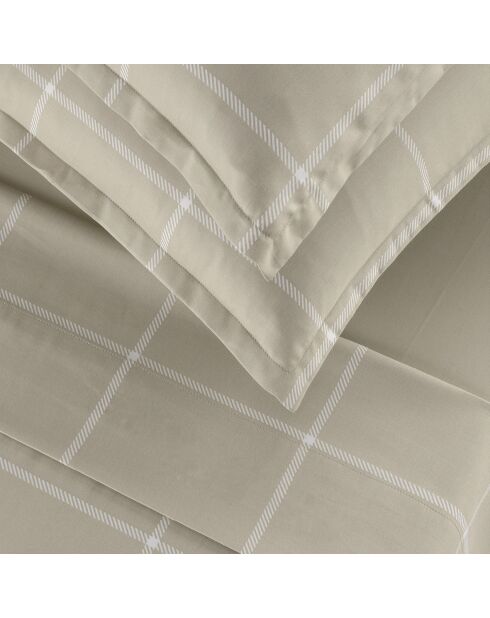 Set aus 2 Kissenbezügen aus Baumwollsatin Amélia taupe - 2 x (50 x 70 cm)