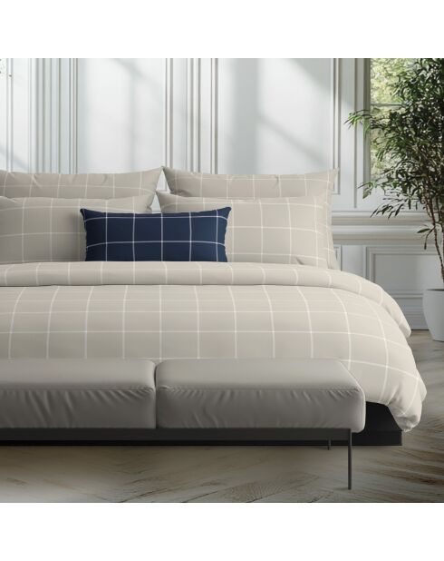 Set aus 2 Kissenbezügen aus Baumwollsatin Amélia taupe - 2 x (50 x 70 cm)