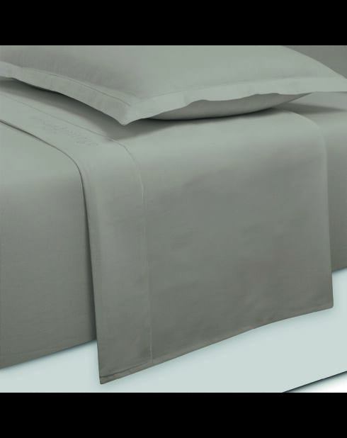 Set Bettlaken, Spannbetttuch, rechteckige Kissenbezüge, Baumwollsatin, einfarbig, taupe, 01