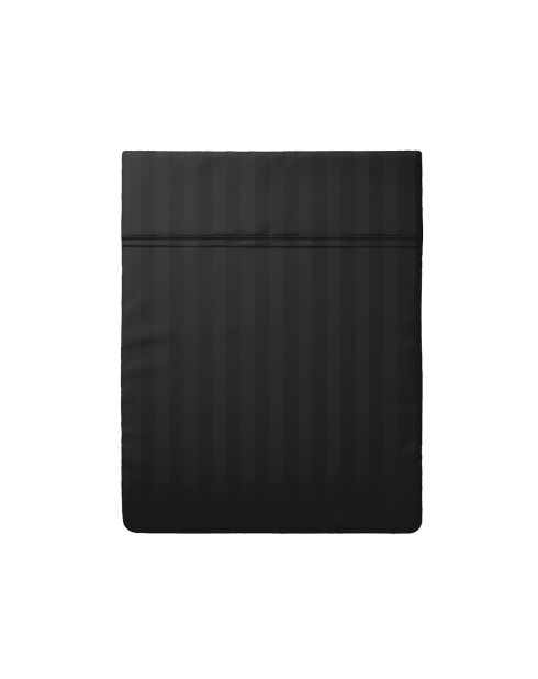Plat laken katoen satijn dobby stripe Dobby stripe geweven zwart