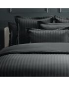 Plat laken katoen satijn dobby stripe Dobby stripe geweven zwart