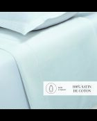 Drap plat satin de coton Uni blanc 01 - 240x300 cm