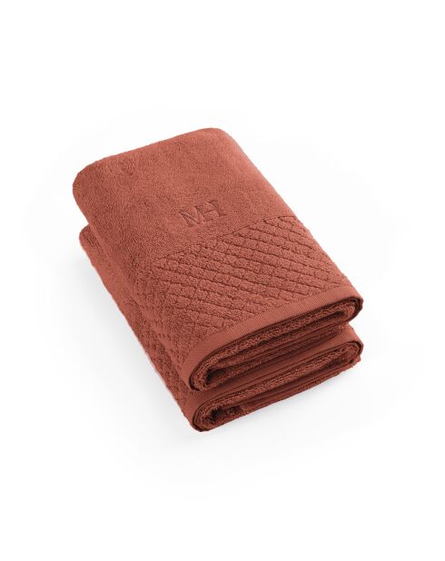 Asciugamano in cotone pettinato terracotta LT Eden - 2x (50x100 cm)