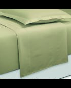 Maxi-set laken + hoeslaken + vierkante kussenslopen effen groen katoensatijn 07