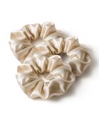 3 Larges chouchous en soie Vespera beiges - 3x(D 11 cm)