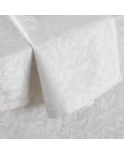 Set de 4 serviettes tissé Jacquard Baroque blanches - 4x(50x50 cm)