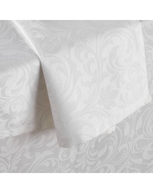 Set de 4 serviettes tissé Jacquard Baroque blanches - 4x(50x50 cm)