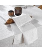 Set de 4 serviettes tissé Jacquard Baroque blanches - 4x(50x50 cm)