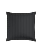 Set aus 2 schwarzen Kissenbezügen aus Baumwollsatin, gewebt, Dobby Stripe, 63 x 63 cm