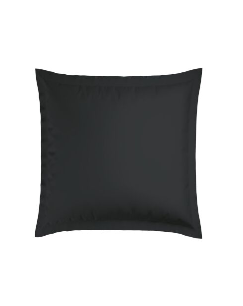 Set aus 2 schwarzen Kissenbezügen aus Baumwollsatin, gewebt, Dobby Stripe, 63 x 63 cm