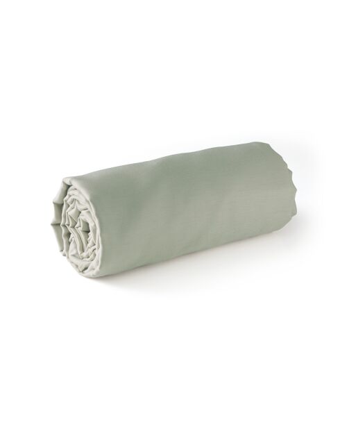 Drap-housse satin de coton Jardin orné vert