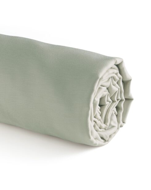 Drap-housse satin de coton Jardin orné vert