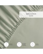Drap-housse satin de coton Jardin orné vert