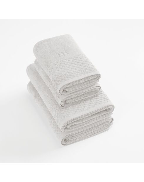 Set de 2 serviettes + 2 draps de bain Eden blancs - 2x(50x100 cm)