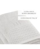 Set de 2 serviettes + 2 draps de bain Eden blancs - 2x(50x100 cm)
